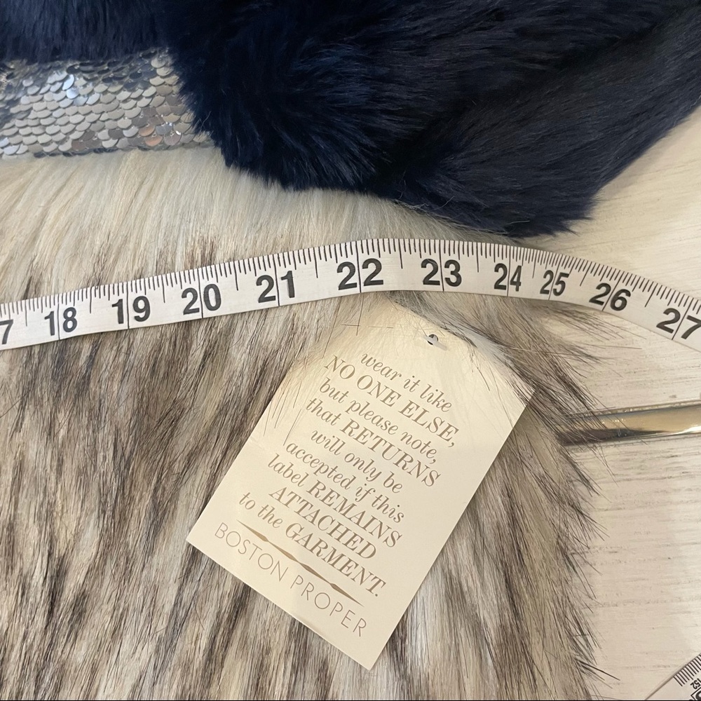 NWT Boston Proper bling faux fur jacket. - Picture 7 of 13